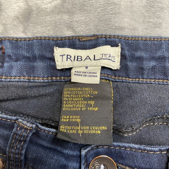 Tribal Jeans Straight Jeans Women’s‎ Size 8 Dark Blue Stretch Denim - Picture 7 of 9
